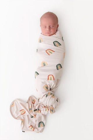 Swaddle Blanket in Retro Rainbow