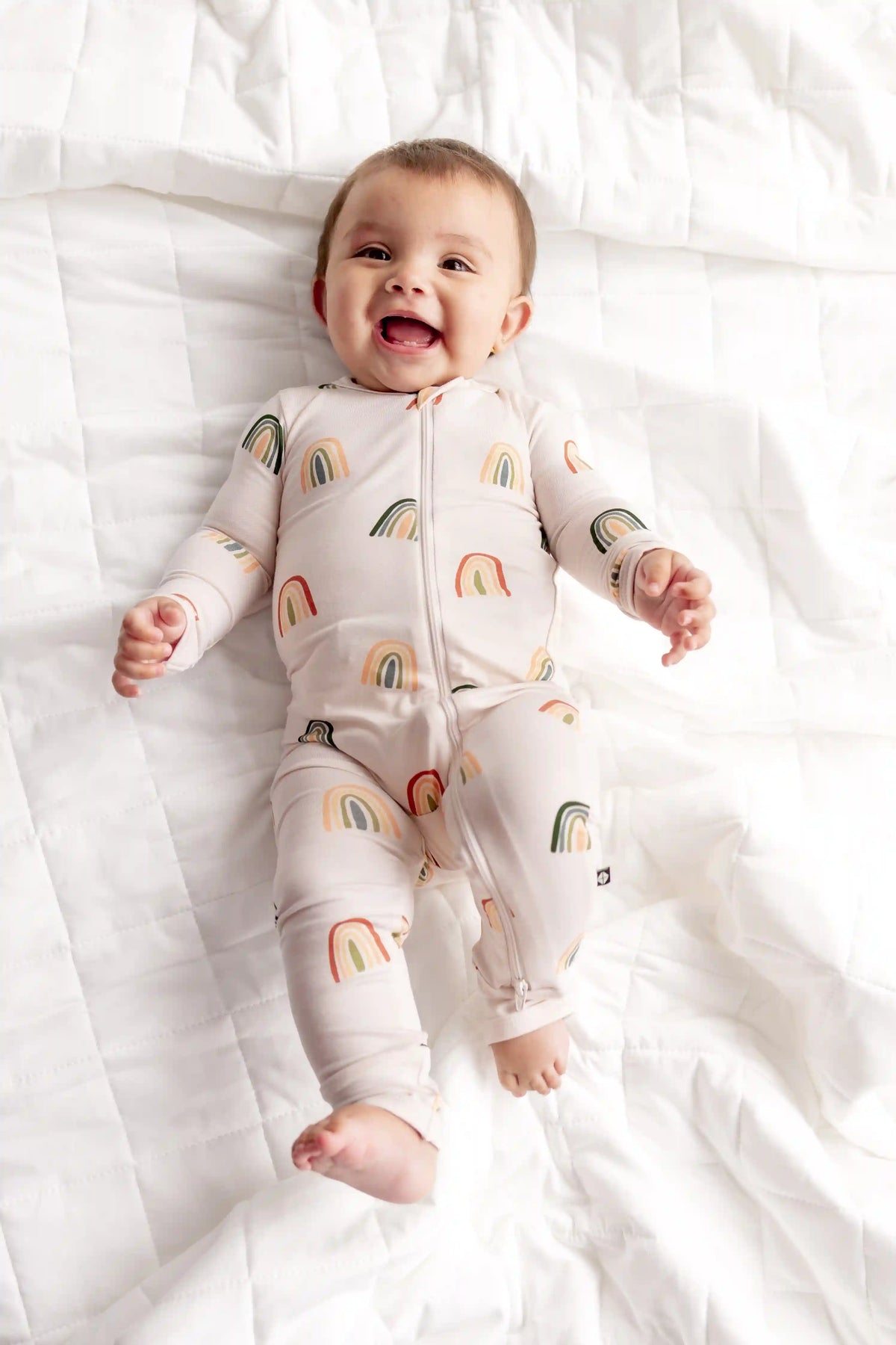 Zippered Romper in Retro Rainbow