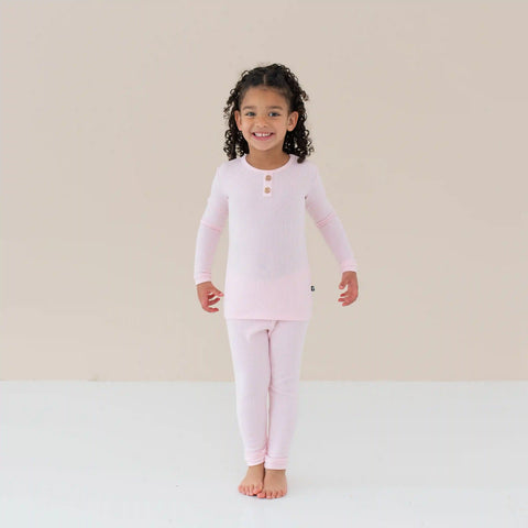 Ribbed Henley Set in Sakura