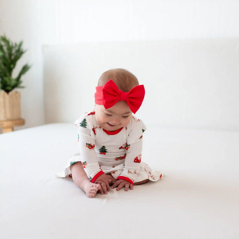 Bow Headband in Cardinal