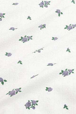 Pointelle Zippered Footie in Spray Rose
