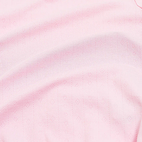 Pointelle Zippered Footie in Sakura