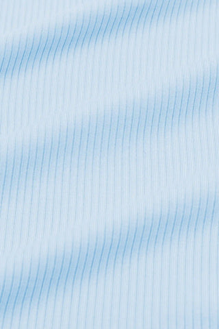 Ribbed Zipper Footie in Breeze