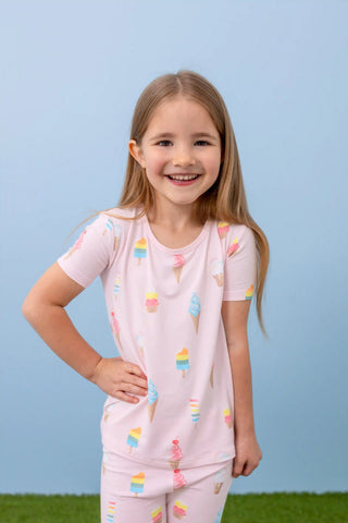 Short Sleeve Pajamas in Sakura Ice Cream