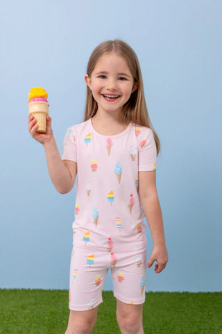 Short Sleeve Pajamas in Sakura Ice Cream