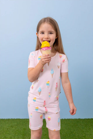 Short Sleeve Pajamas in Sakura Ice Cream