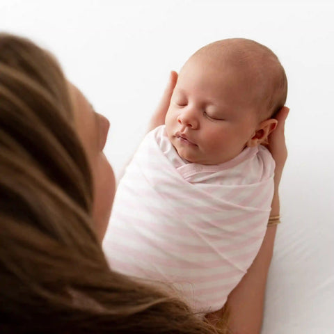 Swaddle Blanket in Small Sakura Stripe