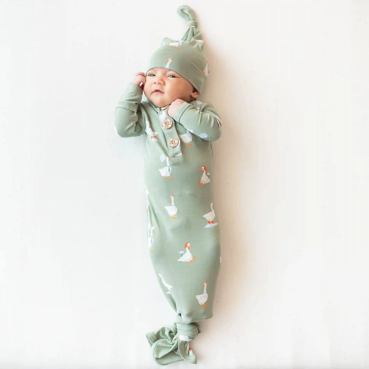 Knotted Gown with Hat Set in Silly Goose