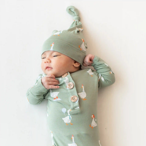 Knotted Gown with Hat Set in Silly Goose