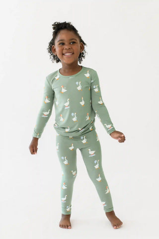 Long Sleeve Pajamas in Silly Goose