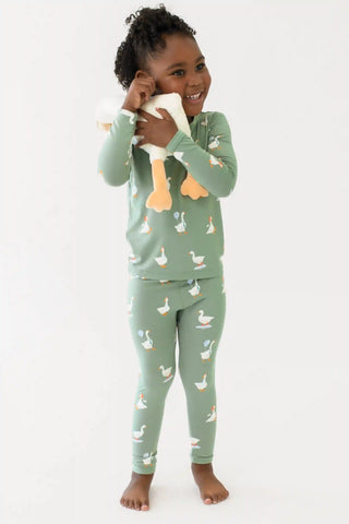 Long Sleeve Pajamas in Silly Goose