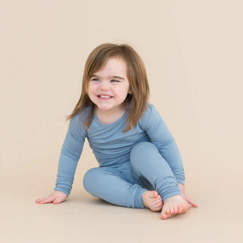 Long Sleeve Pajamas in Slate