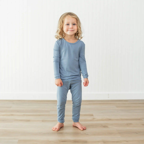 Long Sleeve Pajamas in Slate