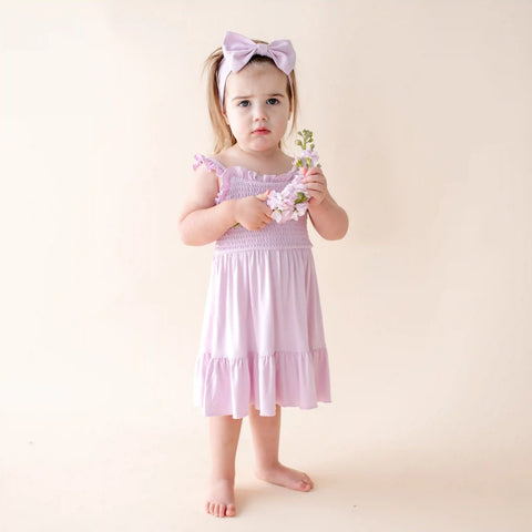 Smocked Dress in Thistle