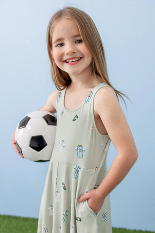 Tank Twirl Dress in Soccer