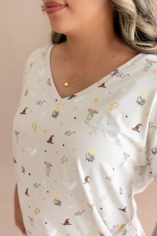 Women's Oversized V-Neck Tee in Starry Icon