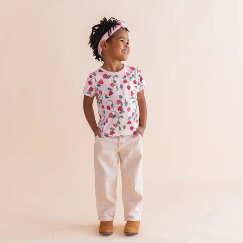 Toddler Basic Tee in Strawberry Fields