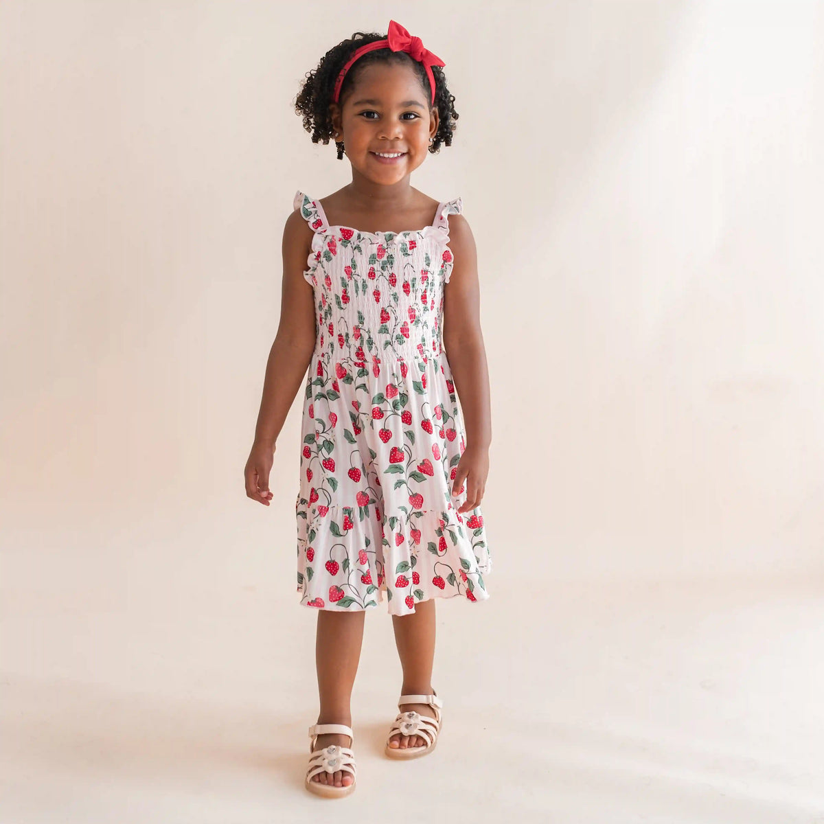 Smocked Dress in Strawberry Fields