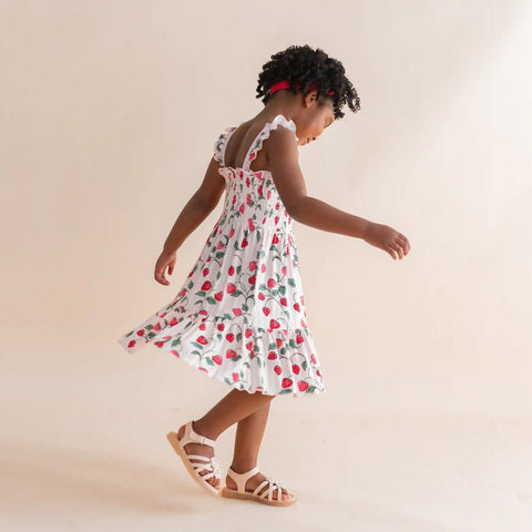 Smocked Dress in Strawberry Fields