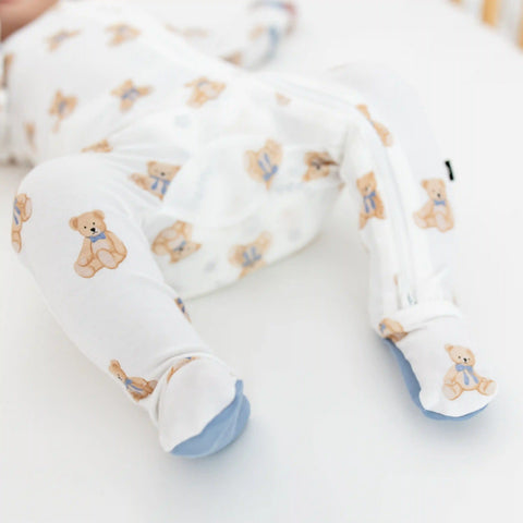 Zippered Footie in Teddy Bear