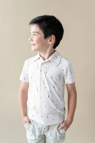 Toddler Short Sleeve Polo in Tennis