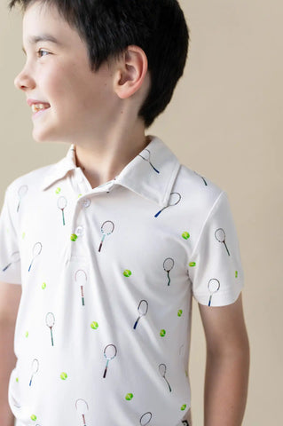 Toddler Short Sleeve Polo in Tennis