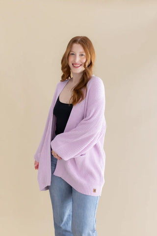 Chunky Knit Women's Oversized Cardigan in Thistle