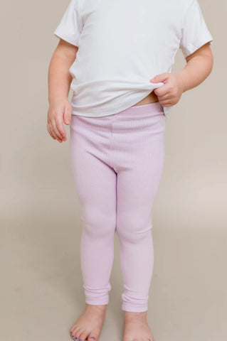 Ribbed Leggings in Thistle