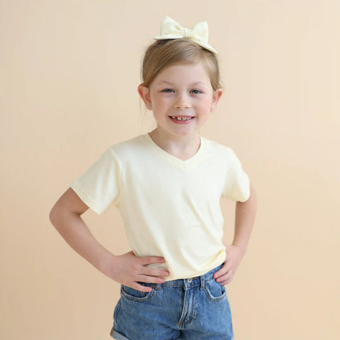 Toddler V-Neck Tee in Chamomile