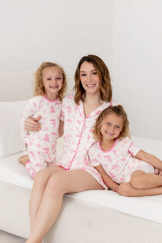 Short Sleeve Pajamas in Toile Ballet