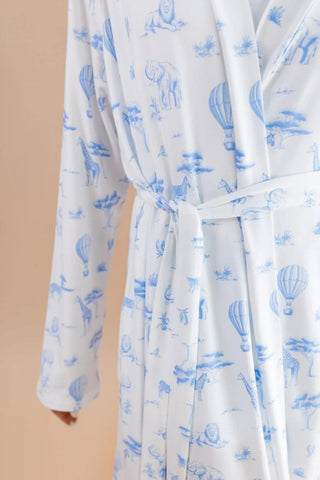 Women's Lounge Robe in Toile Safari