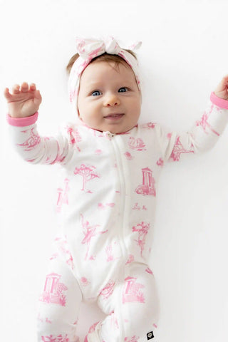 Zippered Romper in Toile Ballet