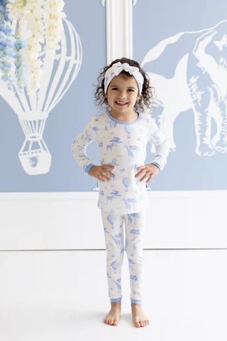 Long Sleeve Pajamas in Toile Safari