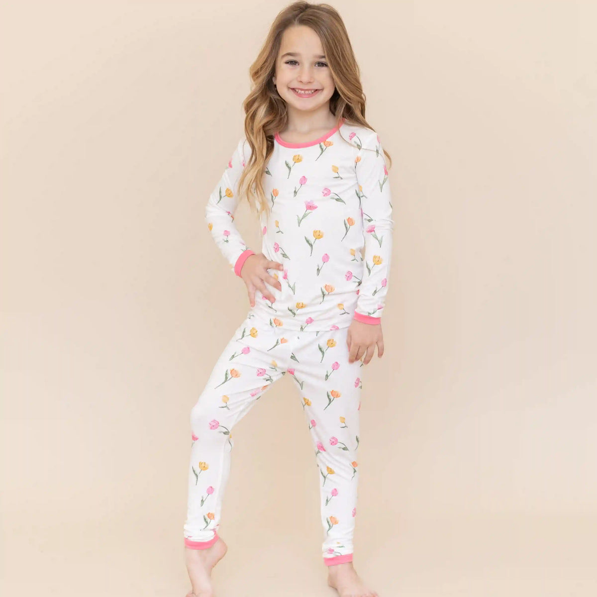 Long Sleeve Pajamas in Tulip