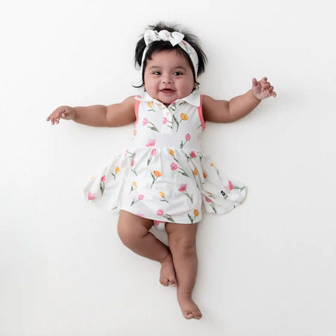 Polo Bodysuit Dress in Tulip