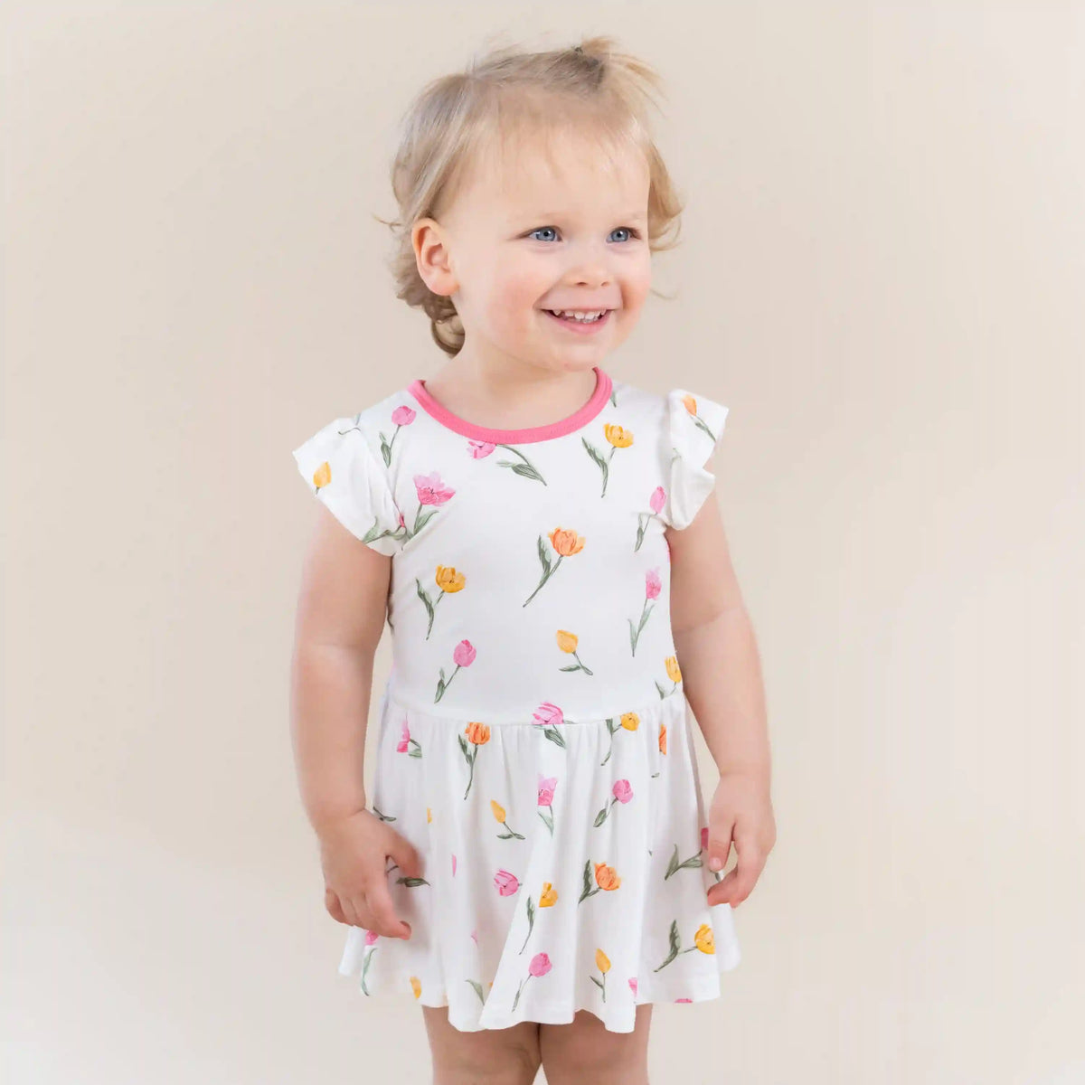 Twirl Bodysuit Dress in Tulip