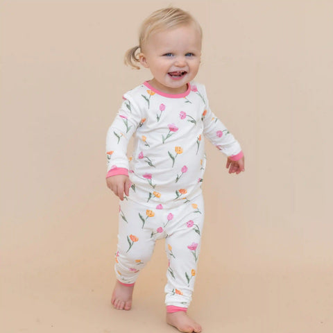 Long Sleeve Pajamas in Tulip