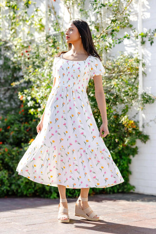 Women’s Smocked Dress in Tulip