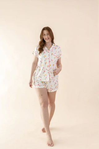 Women's Short Sleeve Pajama Set in Tulip