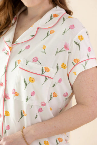 Women's Short Sleeve Pajama Set in Tulip