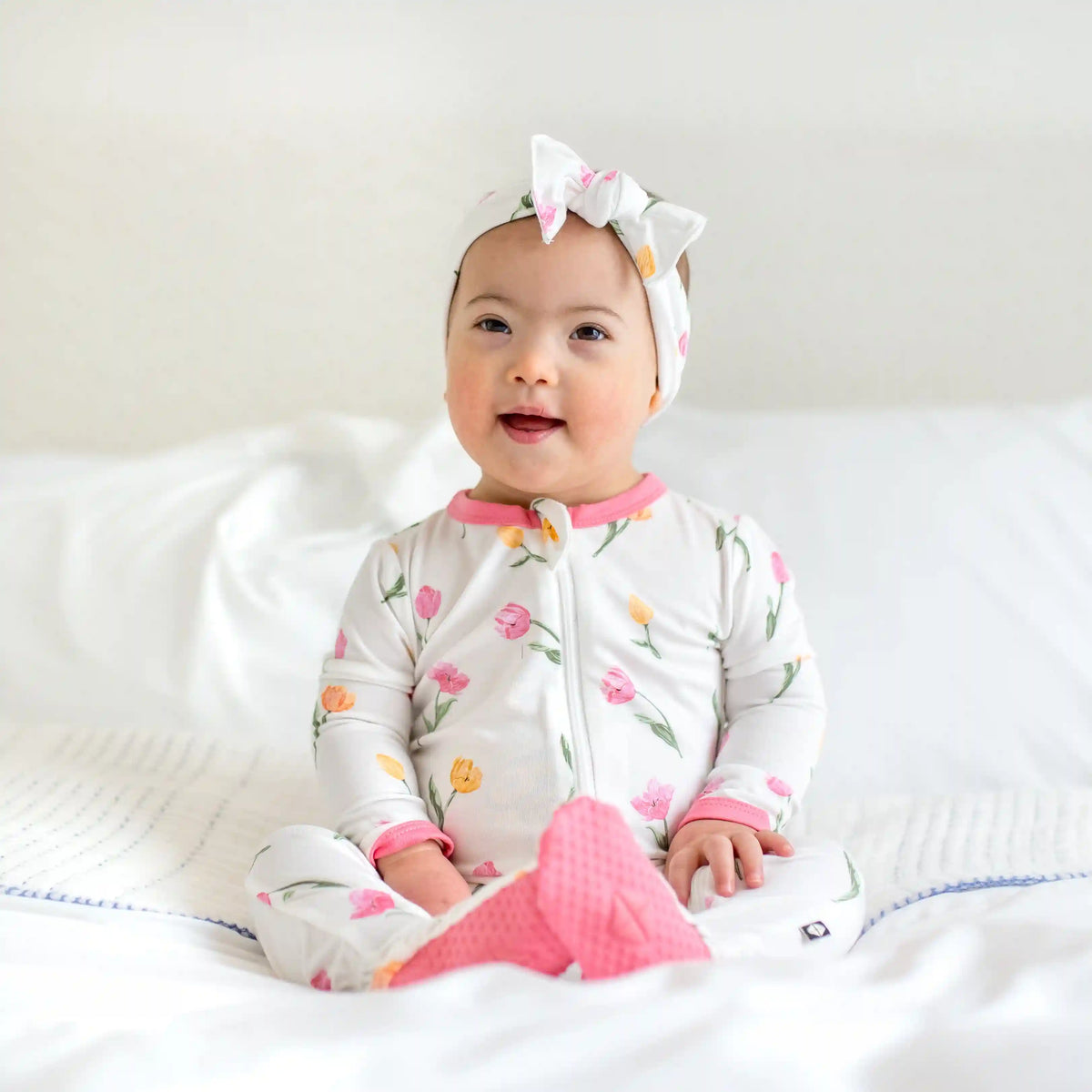 Zippered Footie in Tulip