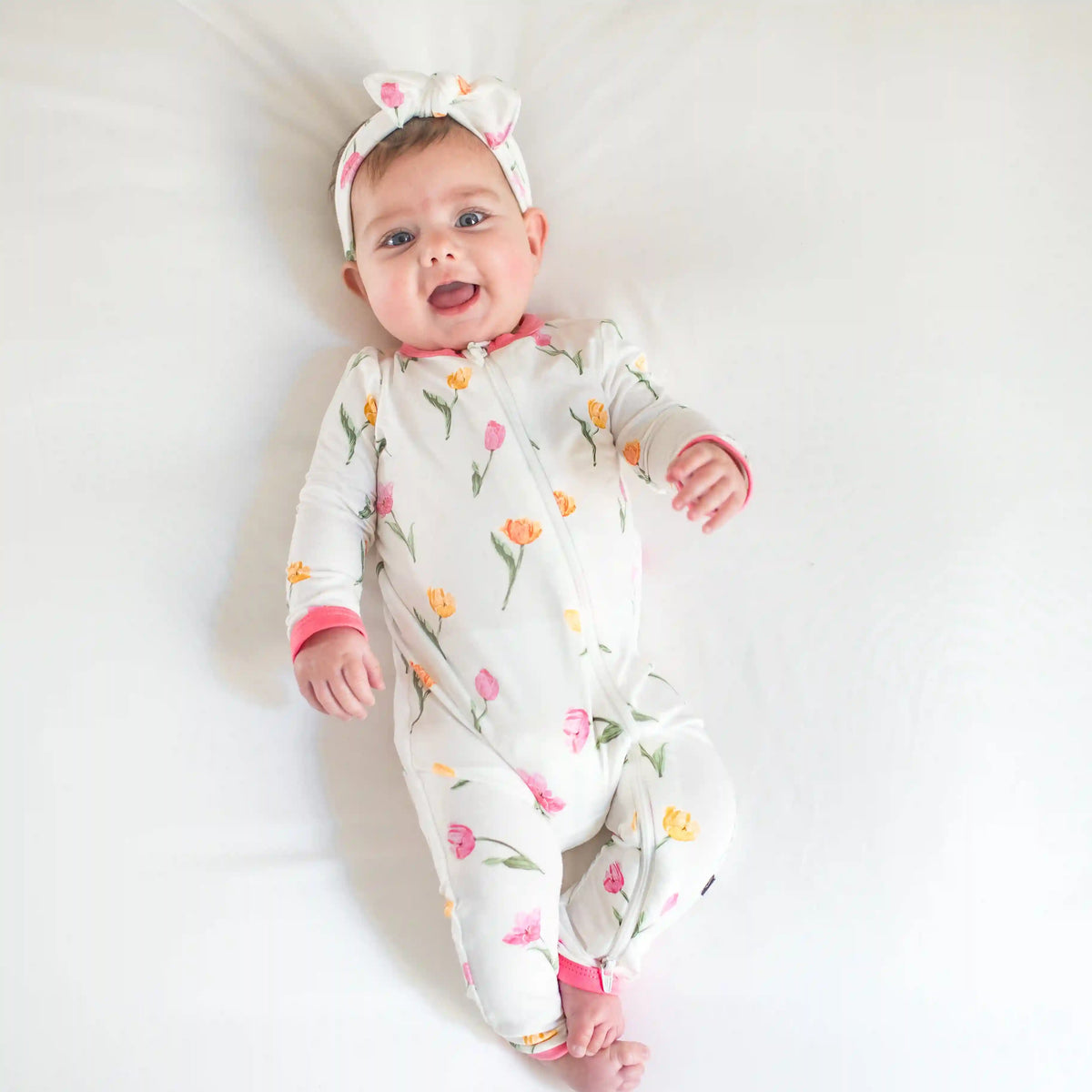 Zippered Romper in Tulip