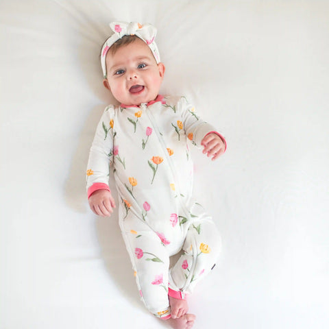 Zippered Romper in Tulip