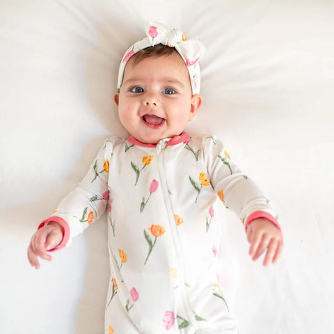 Zippered Romper in Tulip