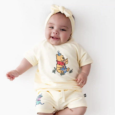 Short Sleeve Jogger Set in Winnie the Pooh on Chamomile