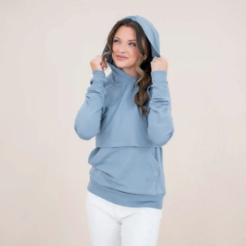 Women's French Terry Nursing Hoodie in Slate