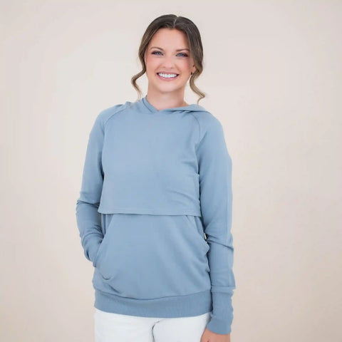 Women's French Terry Nursing Hoodie in Slate