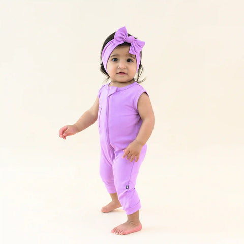 Zippered Sleeveless Romper in Poi