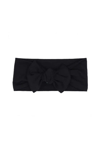 Knotted Bow Headband in Midnight