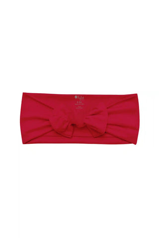 Knotted Bow Headband in Cardinal